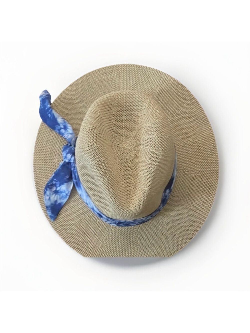David and Young Tan Hat with Blue Tie-Dye Band